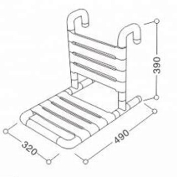 50200279-Nylon Swing Up Shower Seat with Back